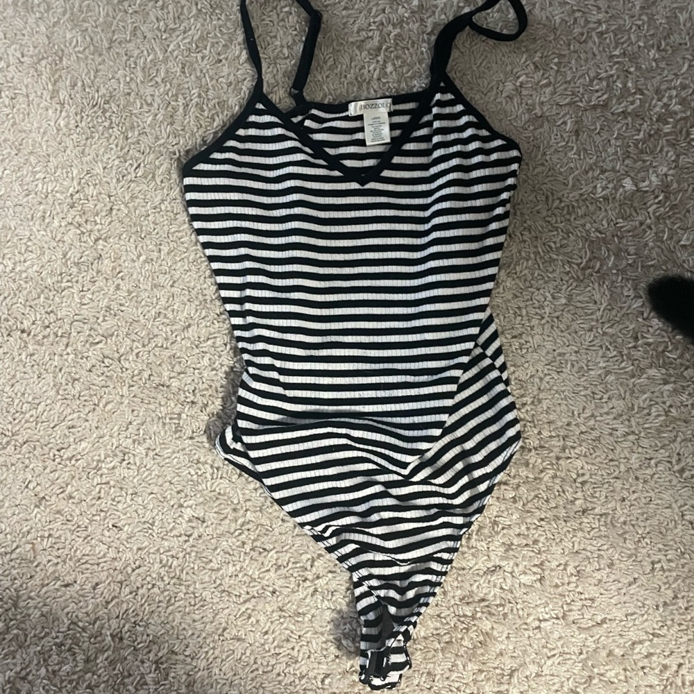 Striped body suit